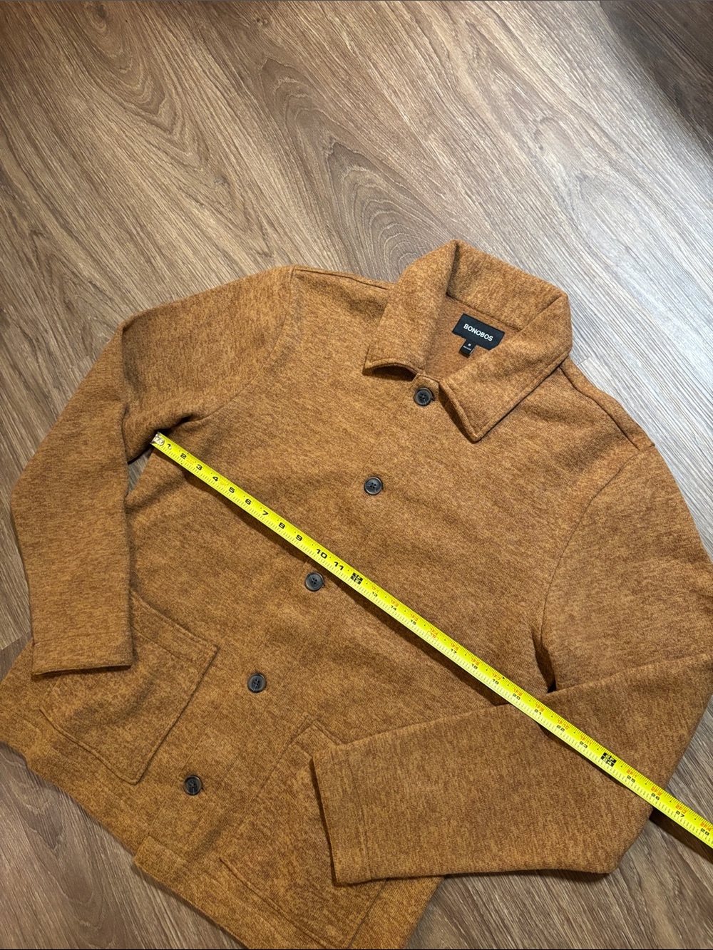 NWOT Bonobos Mens Soft Fleece Heather Brown Chore Shacket Jacket Size Medium - Picture 9 of 9